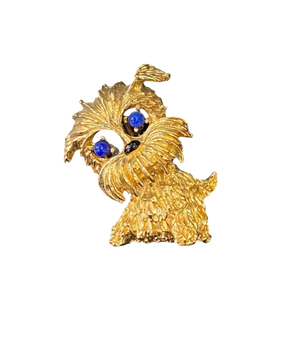 60s Yorkie Dog Brooch by Panetta