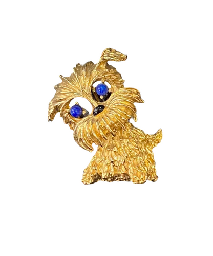 60s Yorkie Dog Brooch by Panetta