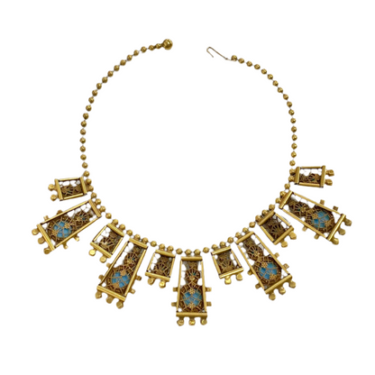 70s Juliana D&E DeLizza Elster Moroccan Matrix Bib Necklace