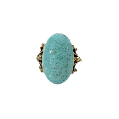 60’s Turquoise Ceramic Cab Ring