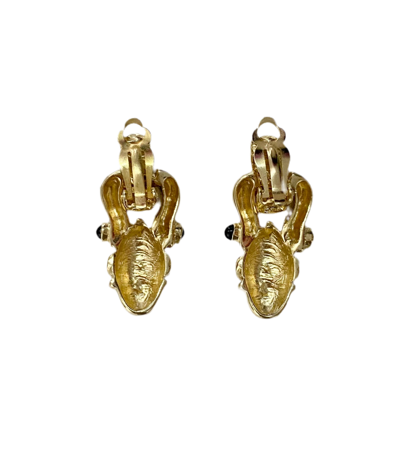 90s Gold Tone Byzantine Style Earrings