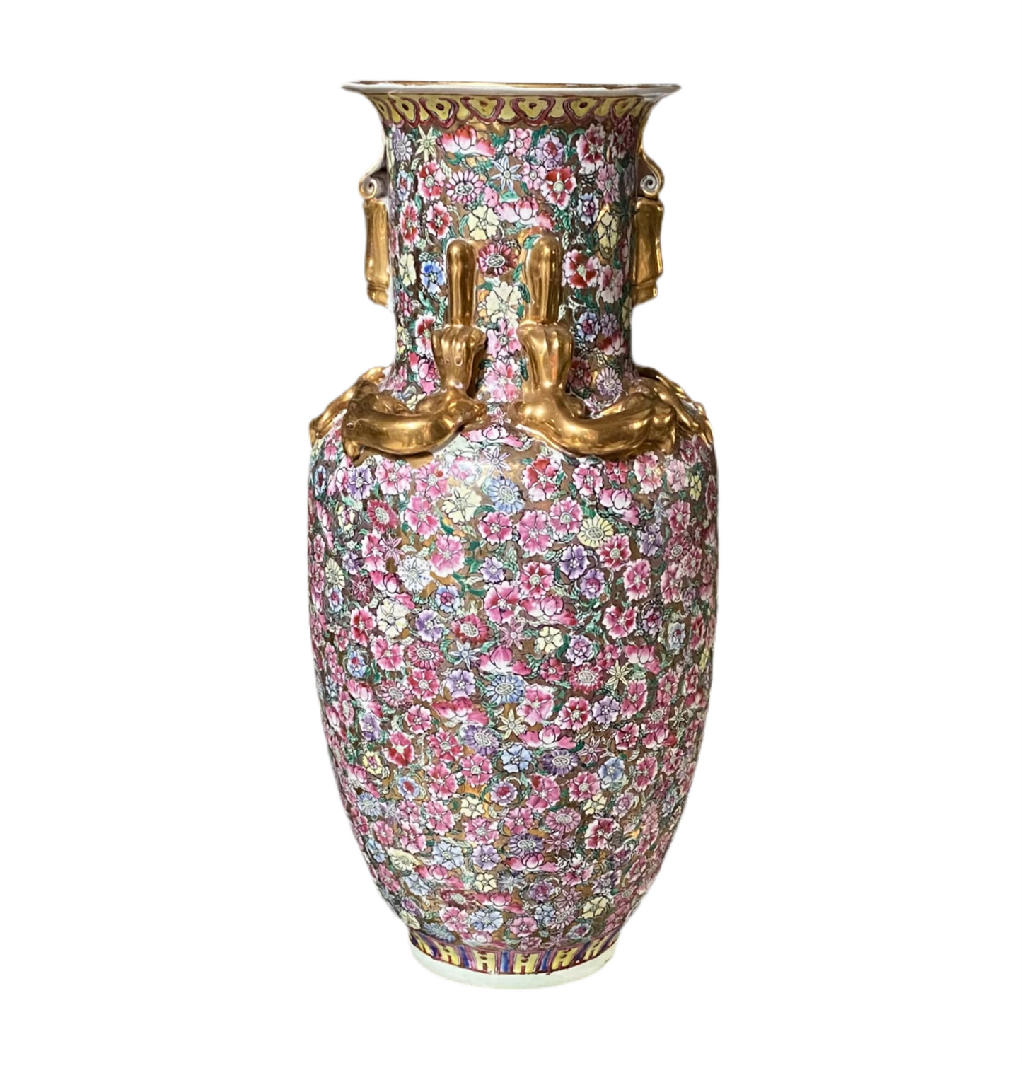 Palatial Chinese Famille Porcelain Baluster Vase