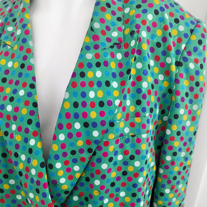 Green Silk Polka Dot Blazer by Gucci