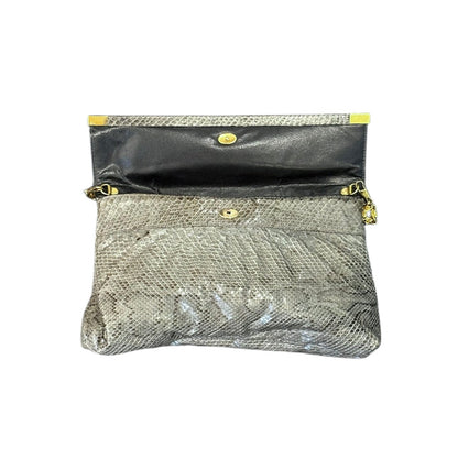 70's Grey Python Clutch Purse