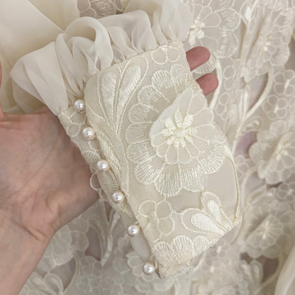 60s Floral Embroidered Dress