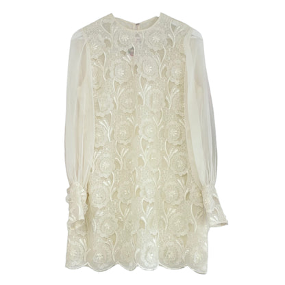 60s Floral Embroidered Dress