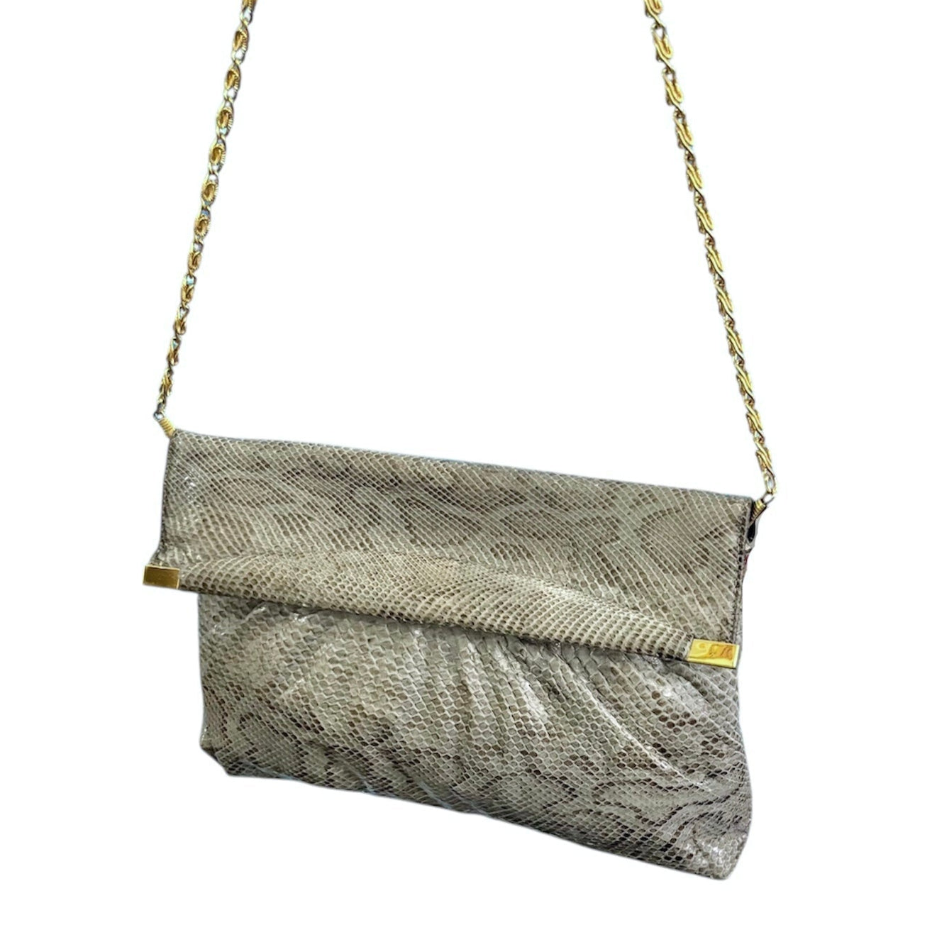 70's Grey Python Clutch Purse